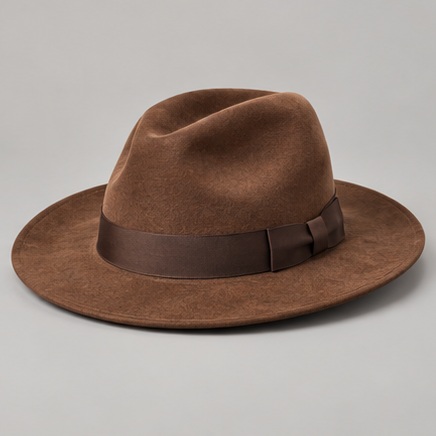 Chestnut Soft brim hat with dark brown ribbon